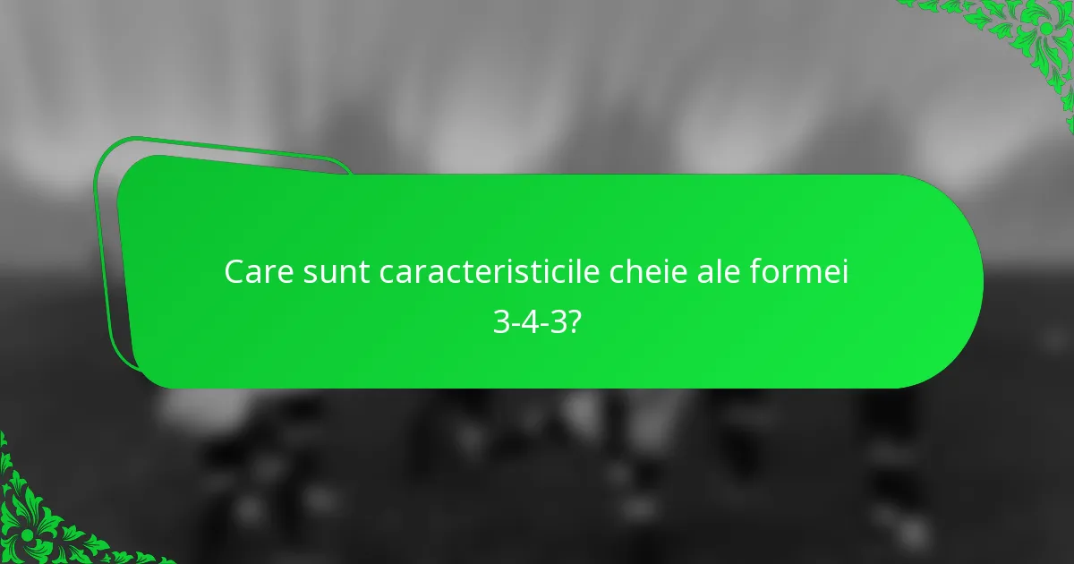Care sunt caracteristicile cheie ale formei 3-4-3?