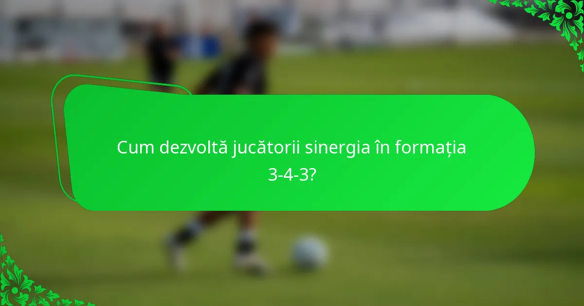 Cum dezvoltă jucătorii sinergia în formația 3-4-3?