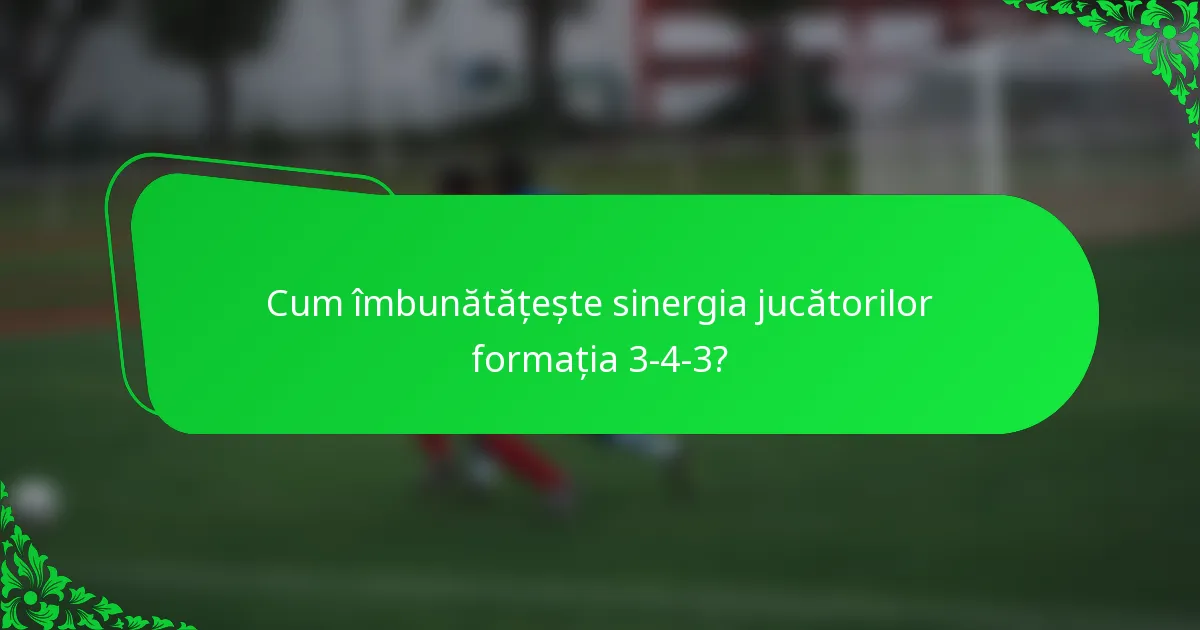 Cum îmbunătățește sinergia jucătorilor formația 3-4-3?