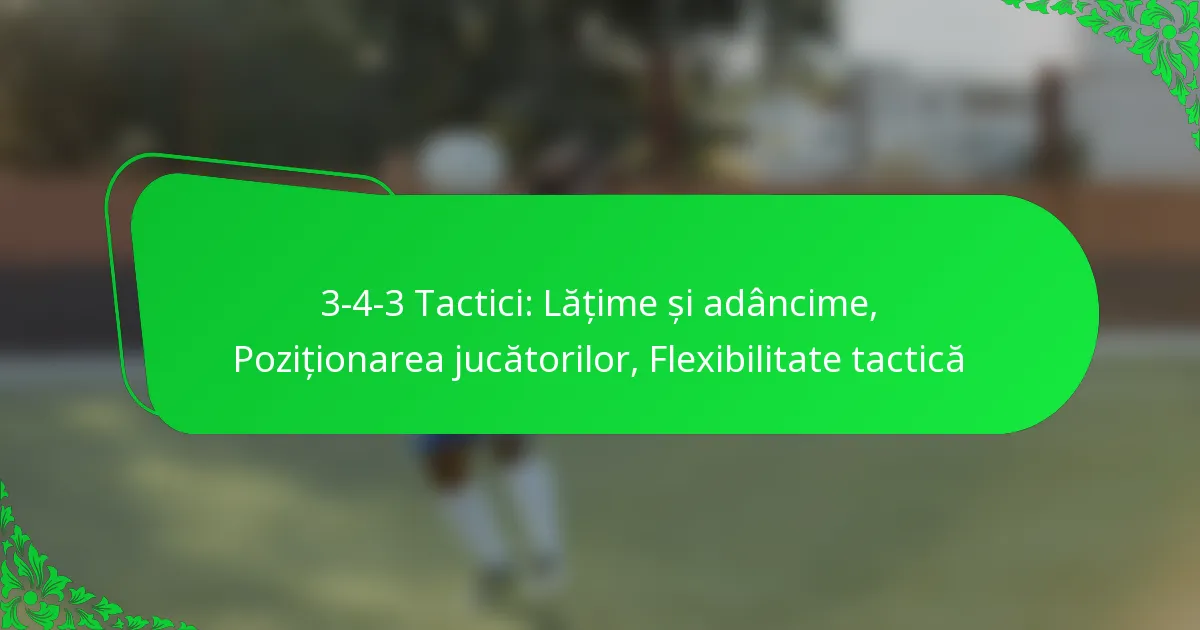 3-4-3 Tactici: Lățime și adâncime, Poziționarea jucătorilor, Flexibilitate tactică