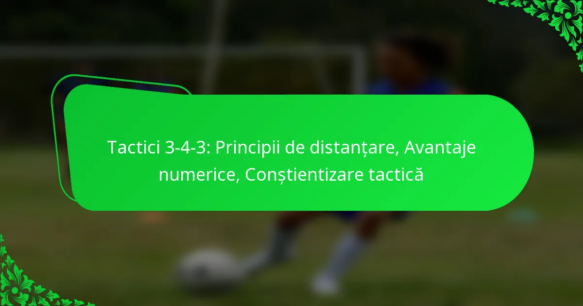 Tactici 3-4-3: Principii de distanțare, Avantaje numerice, Conștientizare tactică